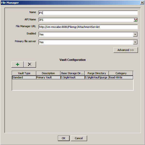 File manager configuration in the Java Client
