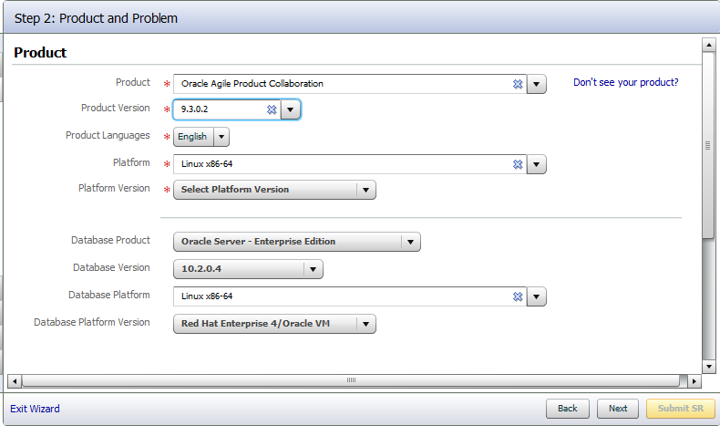 Creating an Oracle Support Ticket