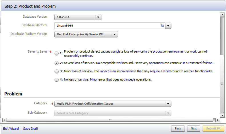 Creating an Oracle Support Ticket