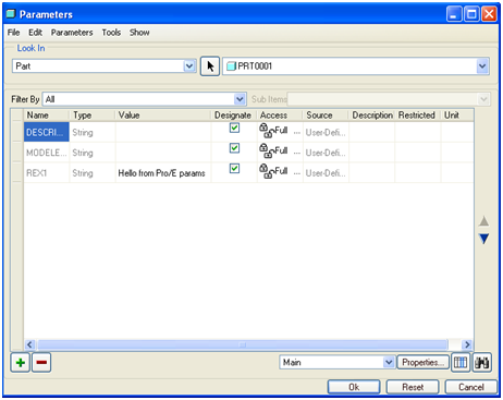 Pro/E Parameters